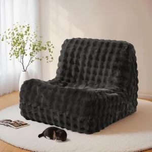 ovios Bean Bag Chair for Adult, Oversized Giant Beanbag with Plush Faux Fur, Comfy Large Big Lounger Floor Lazy Chair for Indoor Fireside Living Room Bedroom Dorm, Dark Grey