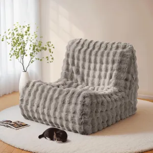 ovios Bean Bag Chair for Adult, Oversized Giant Beanbag with Plush Faux Fur, Comfy Large Big Lounger Floor Lazy Chair for Indoor Fireside Living Room Bedroom Dorm, Grey