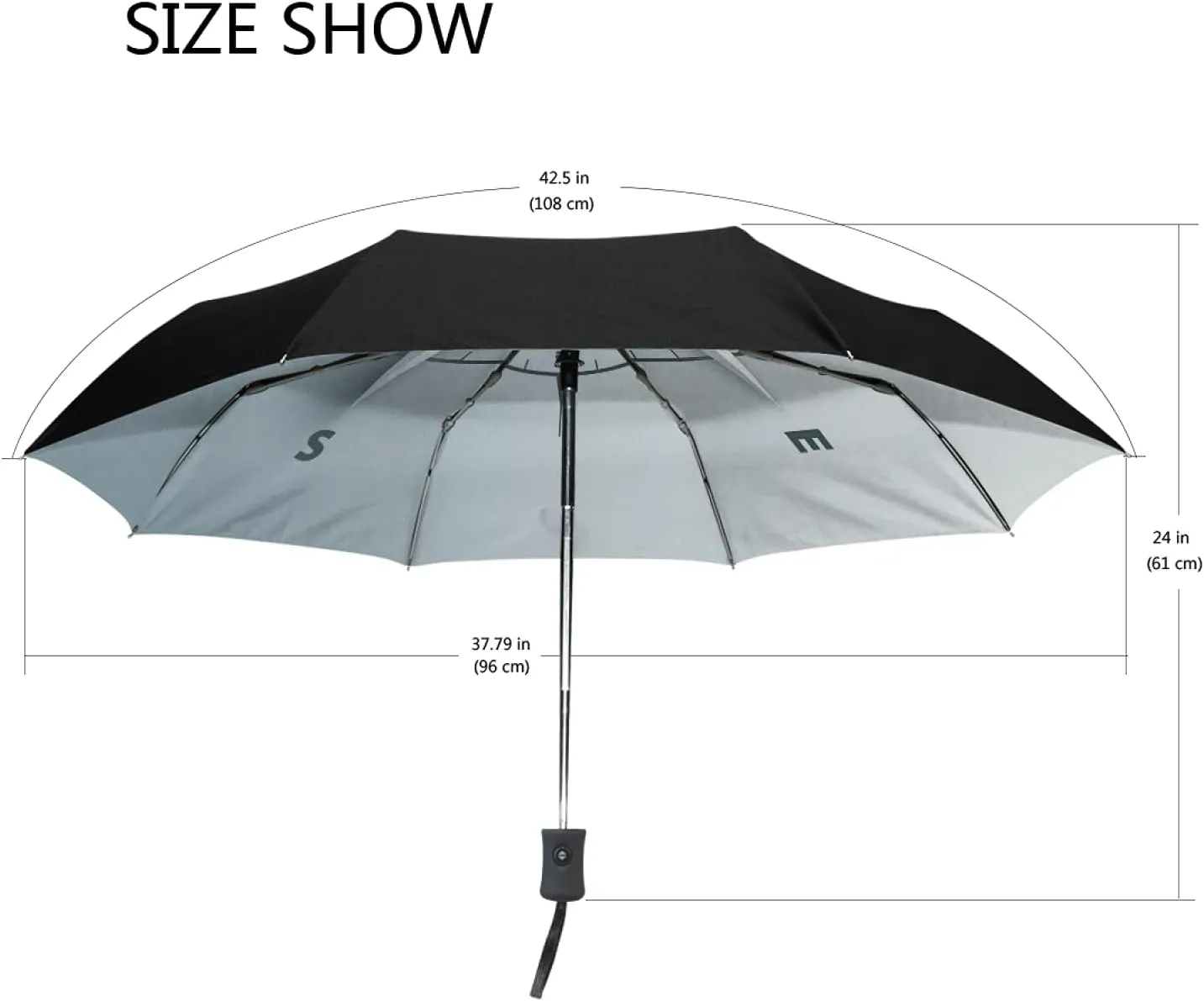 Oyihfvs Auto Open/Close Folding Umbrella, Strong Inner Print Travel Rain Umbrella, Portable Automatic Compact Sun Parasol with UV Protection