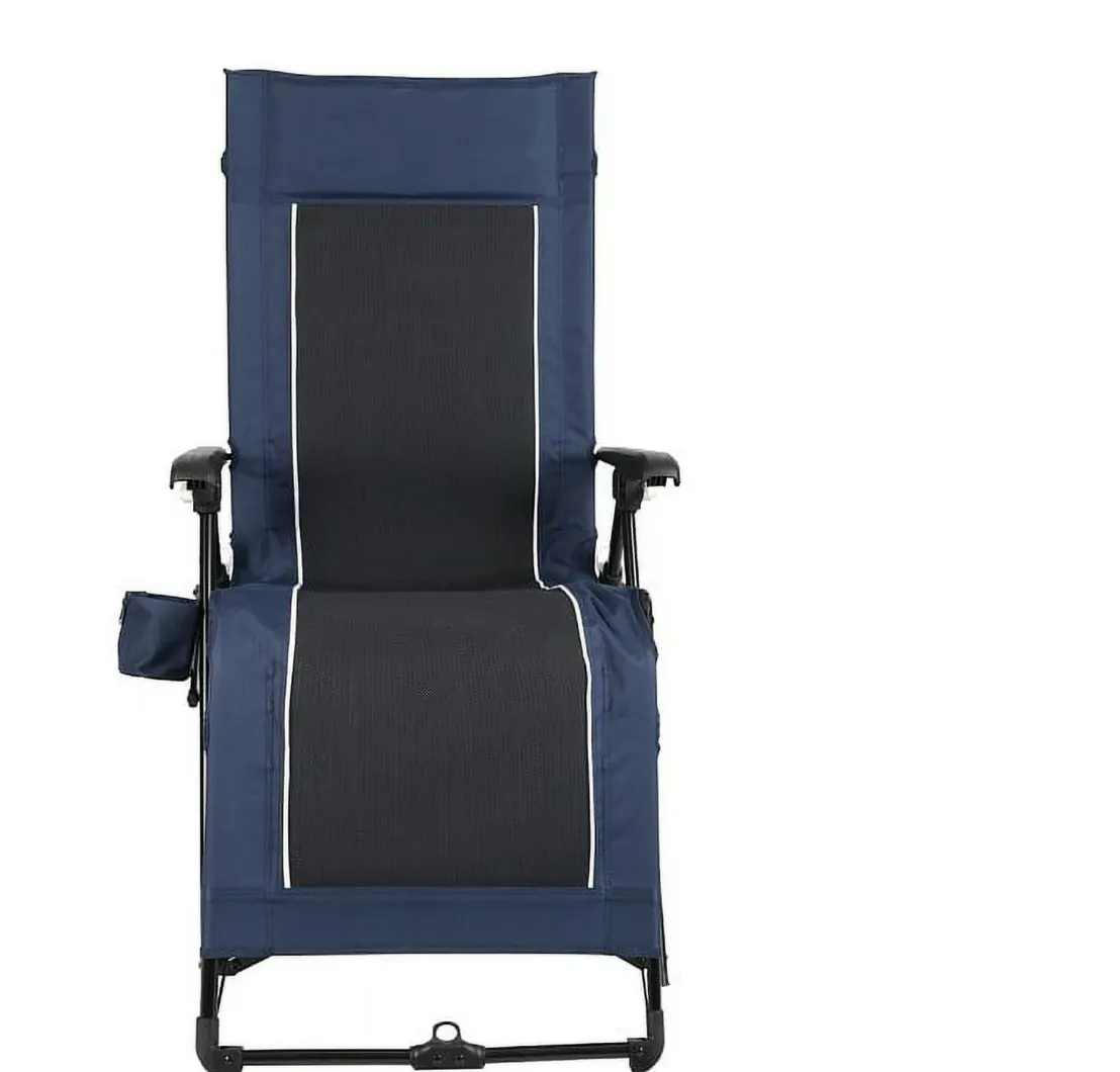 Ozark Trail Quad Zero Gravity Lounger Camping Chair, Blue, Adult,