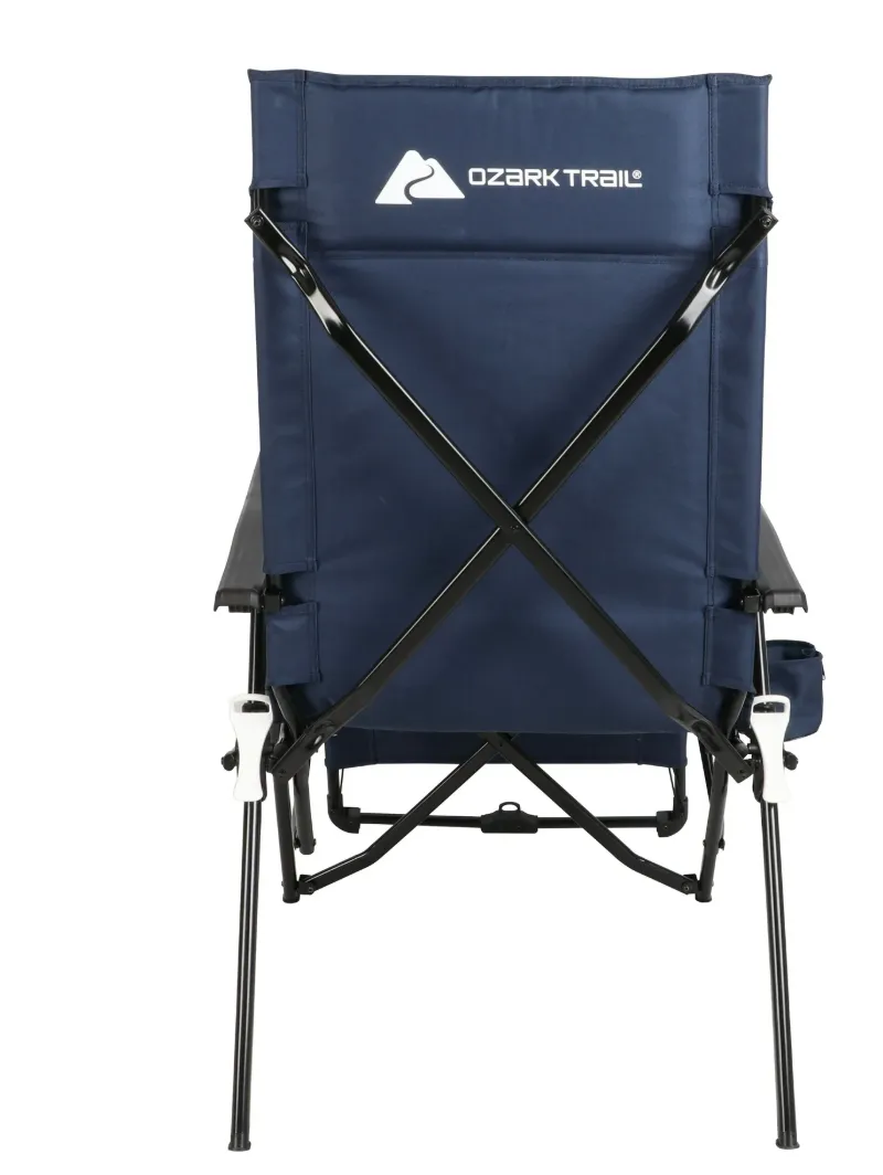 Ozark Trail Quad Zero Gravity Lounger Camping Chair, Blue, Adult,