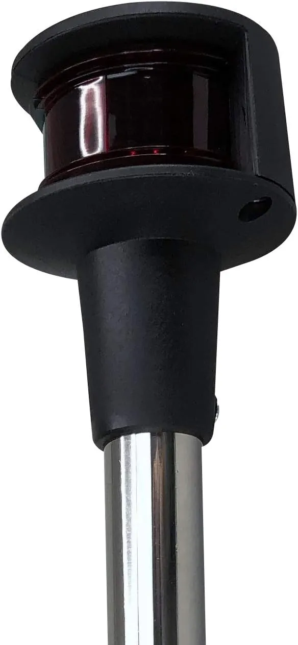 Pactrade Marine Bow Lights for Boats - Incandescent 12-Inch Red and Green Boat Bow Light with Removable Base (Angled Pole) | Boat Navigation Lights for Kayak Fishing Boat Small Boat | 1 NM Visibility