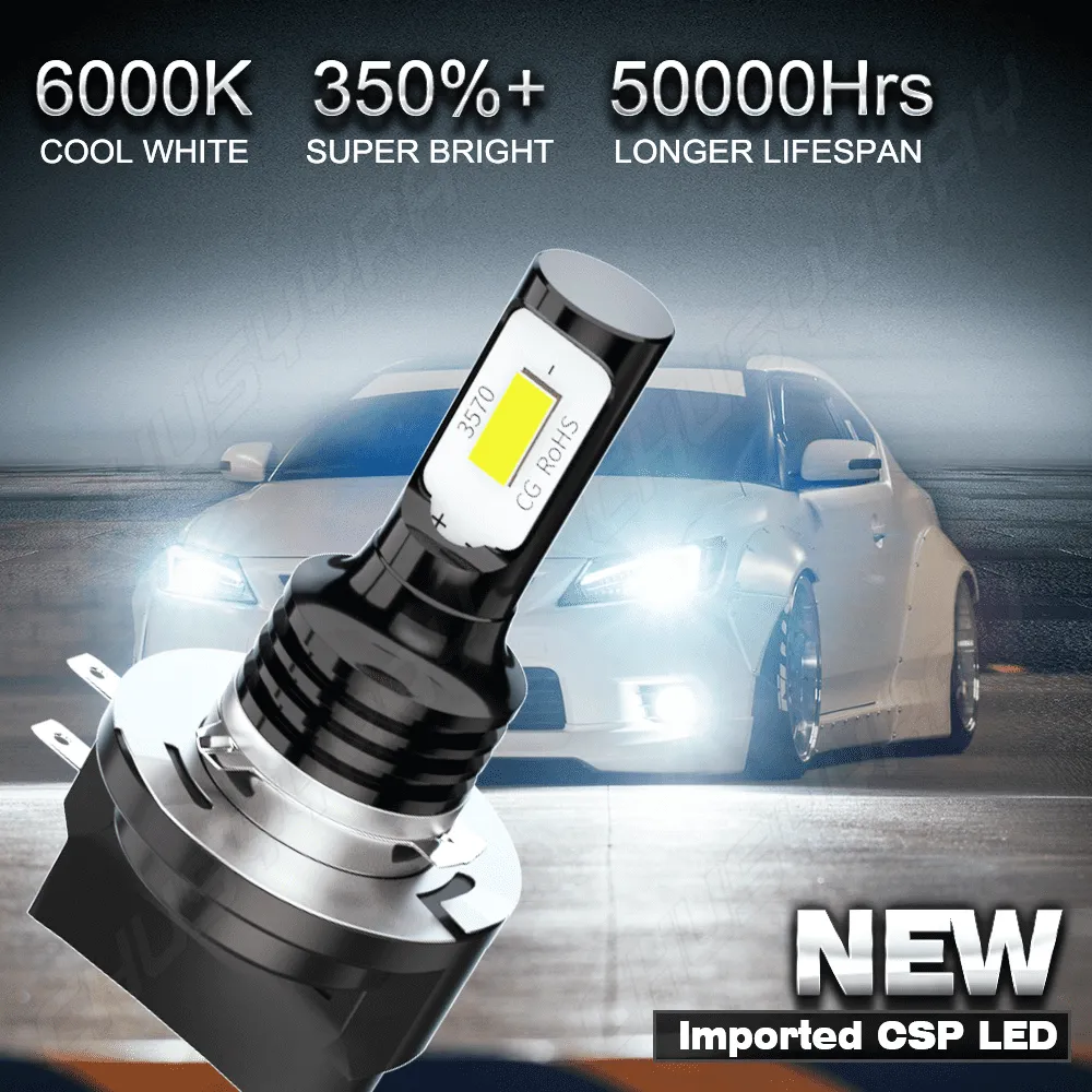Pair H11B LED Headlight Kits 110W Bright Light Bulbs 6000K Driving DRL Lamp Waterproof for Car