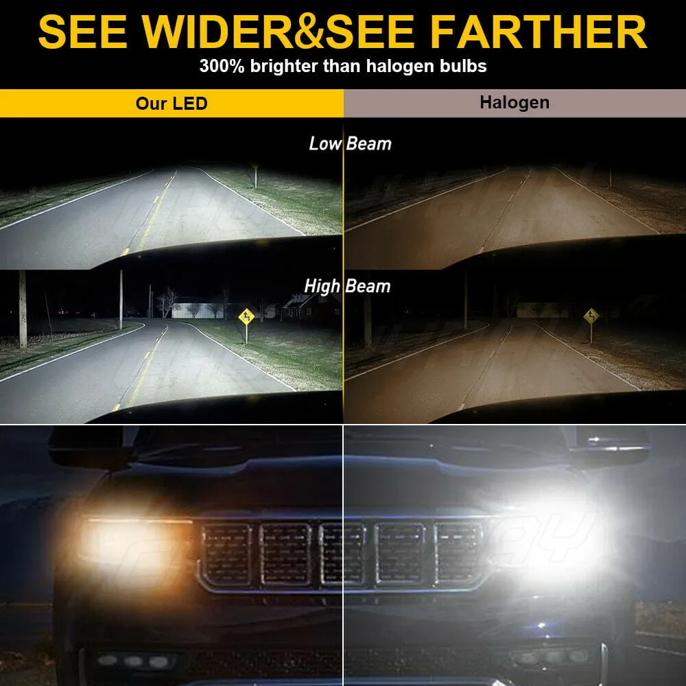 Pair H11B LED Headlight Kits 110W Bright Light Bulbs 6000K Driving DRL Lamp Waterproof for Car