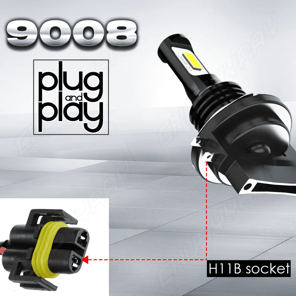 Pair H11B LED Headlight Kits 110W Bright Light Bulbs 6000K Driving DRL Lamp Waterproof for Car