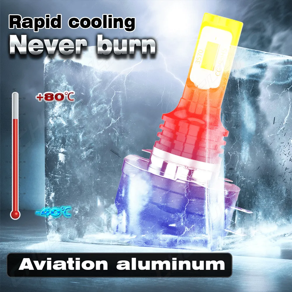 Pair H11B LED Headlight Kits 110W Bright Light Bulbs 6000K Driving DRL Lamp Waterproof for Car