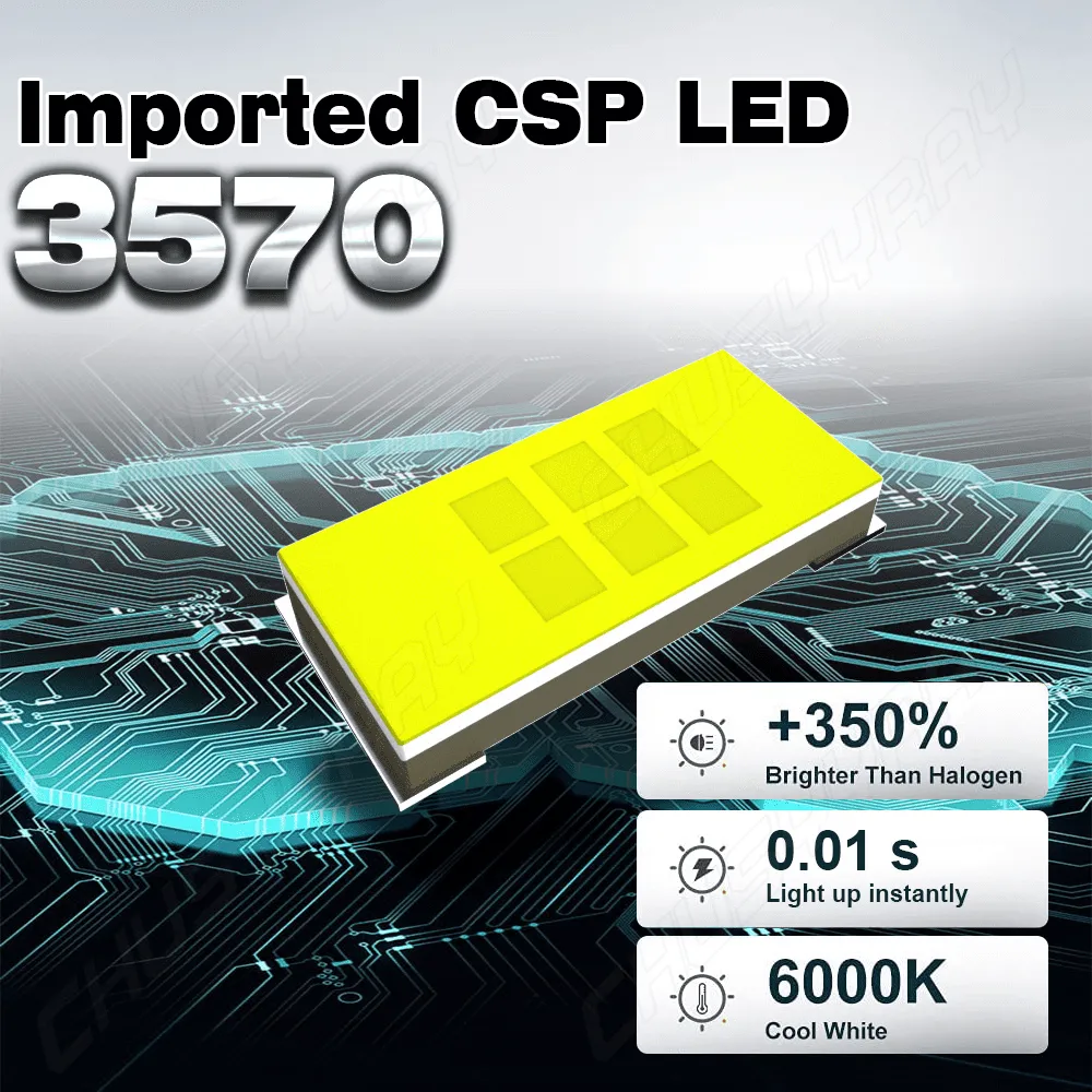 Pair H11B LED Headlight Kits 110W Bright Light Bulbs 6000K Driving DRL Lamp Waterproof for Car