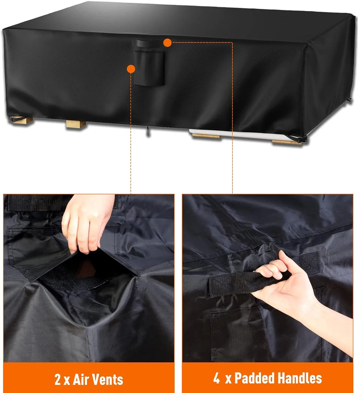 Patio Furniture Covers, Outdoor Furniture Cover Waterproof, General Purpose, Outside Table and Chair Covers, Heavy Duty 600D (108 Inch L x 82 Inch W x 27.9 Inch H)