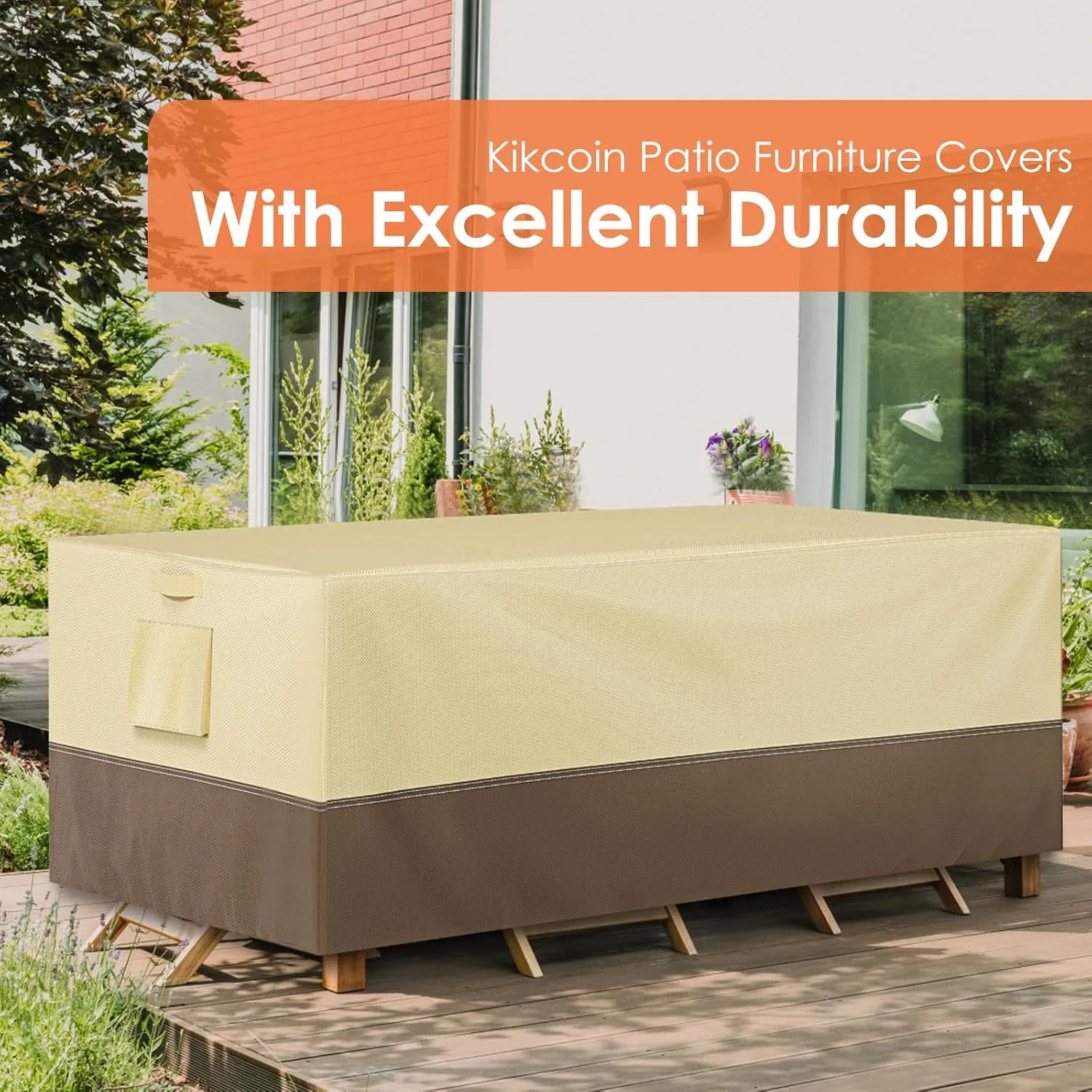 Patio Furniture Covers Waterproof for Table and Chairs, Rectangular Outdoor Furniture Set Cover, Anti-Fade, Tear/Water Resistant Patio Furniture Set Covers, 90"L x 64"W x 28"H