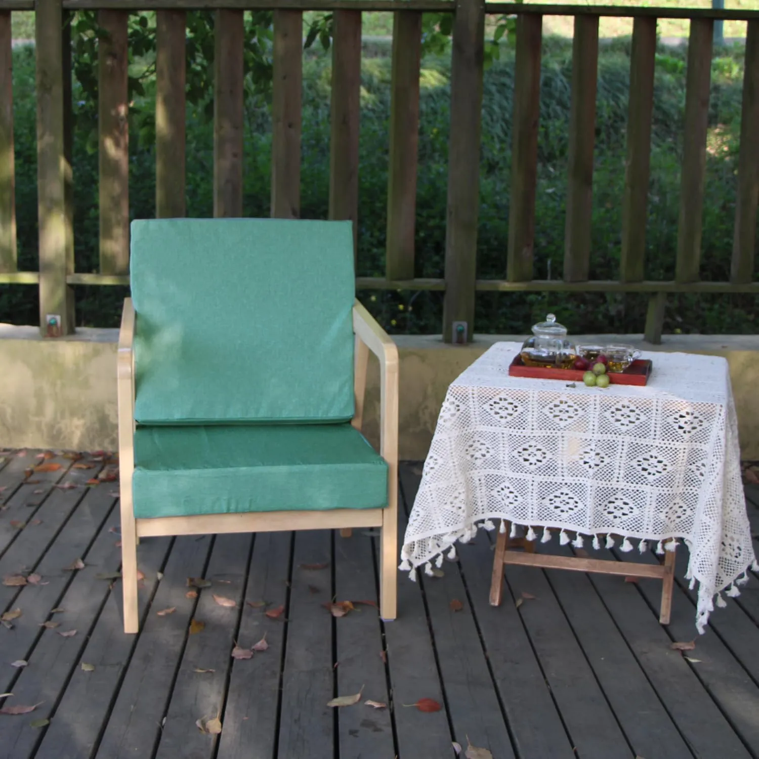 Patio Seat Cushion Covers,Washable Slip Covers Replacement,Waterproof Outdoor Furniture Chair Cushion Pillow Seat Cover for Couch,Garden,Sofa,Green,24"×24"×4"(2 Covers Only)
