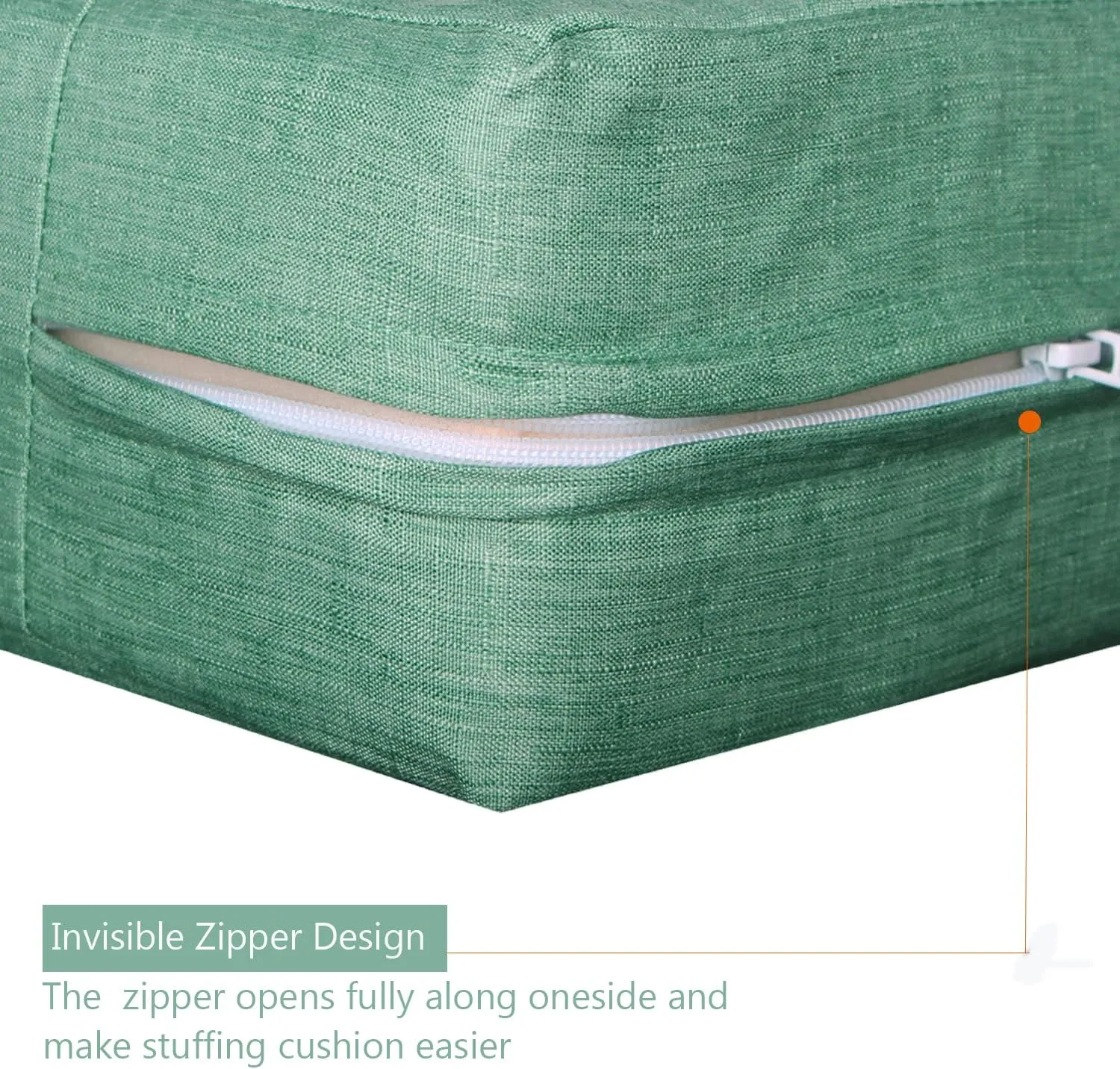 Patio Seat Cushion Covers,Washable Slip Covers Replacement,Waterproof Outdoor Furniture Chair Cushion Pillow Seat Cover for Couch,Garden,Sofa,Green,24"×24"×4"(2 Covers Only)