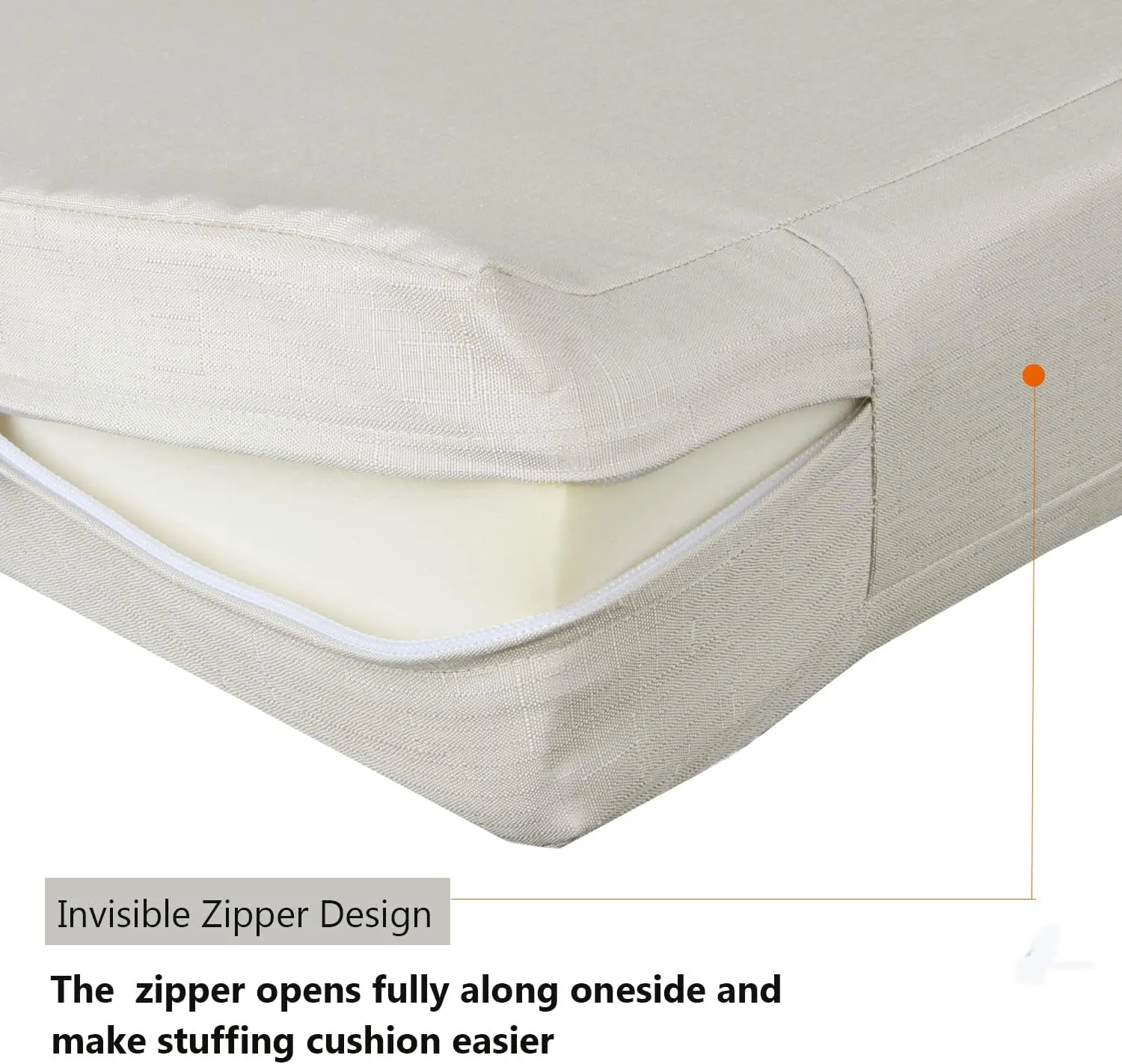 Patio Seat Cushion Covers,Washable Slip Covers Replacement,Waterproof Outdoor Furniture Chair Cushion Pillow Seat Cover for Couch,Garden,Sofa,Khaki,22"×20"×4"(4 Covers Only)
