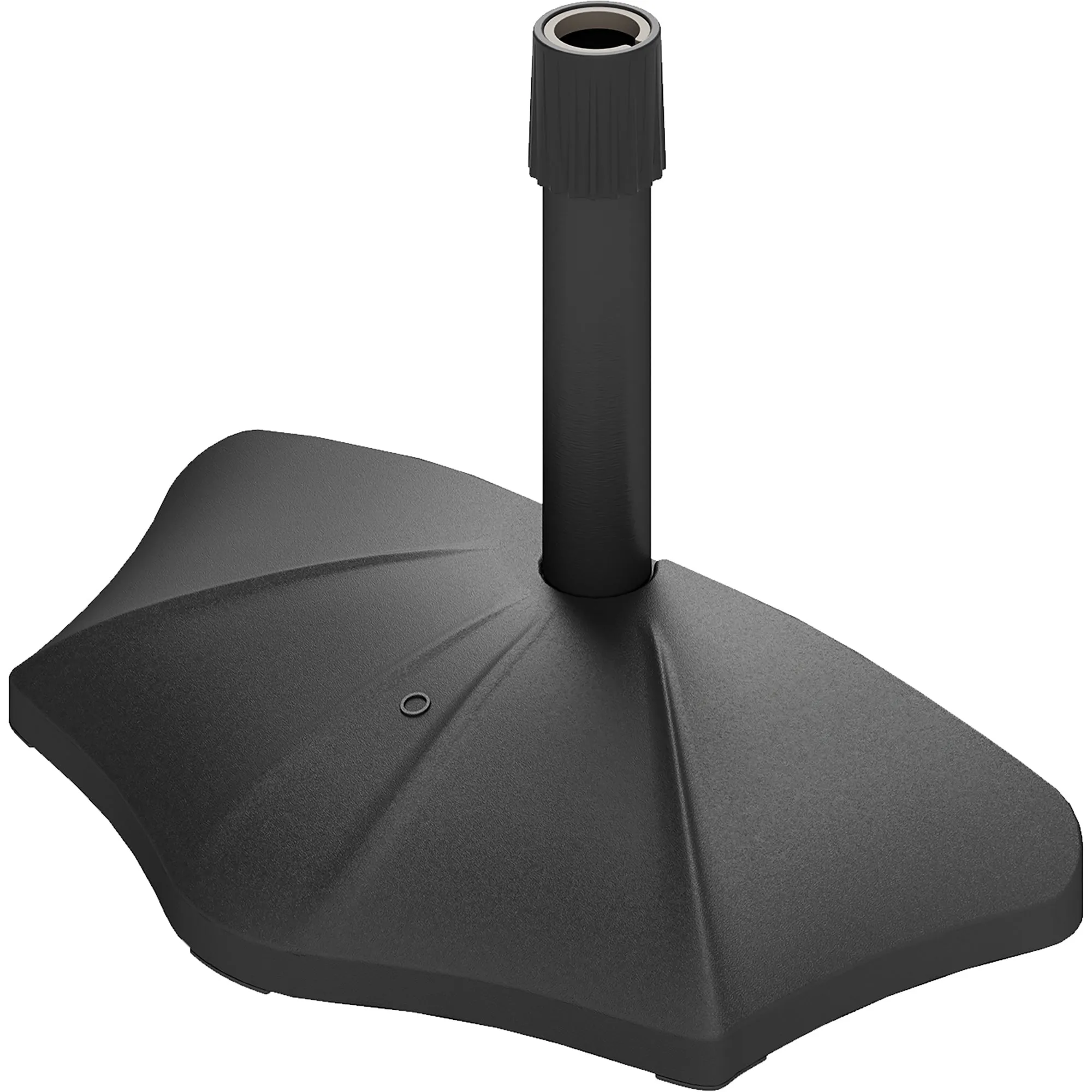 Patio Umbrella Base, 26 lbs Concrete Heavy Duty Half Umbrella Stand, Patio Umbrella Holder for 1.5"/1.9" Umbrella Poles for Outdoor, Lawn, Poolside, Black