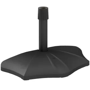 Patio Umbrella Base, 26 lbs Concrete Heavy Duty Half Umbrella Stand, Patio Umbrella Holder for 1.5"/1.9" Umbrella Poles for Outdoor, Lawn, Poolside, Black