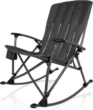 PICNIC TIME Outdoor Rocking Camp Chair - XL Heavy Duty Camping Chair for Adults