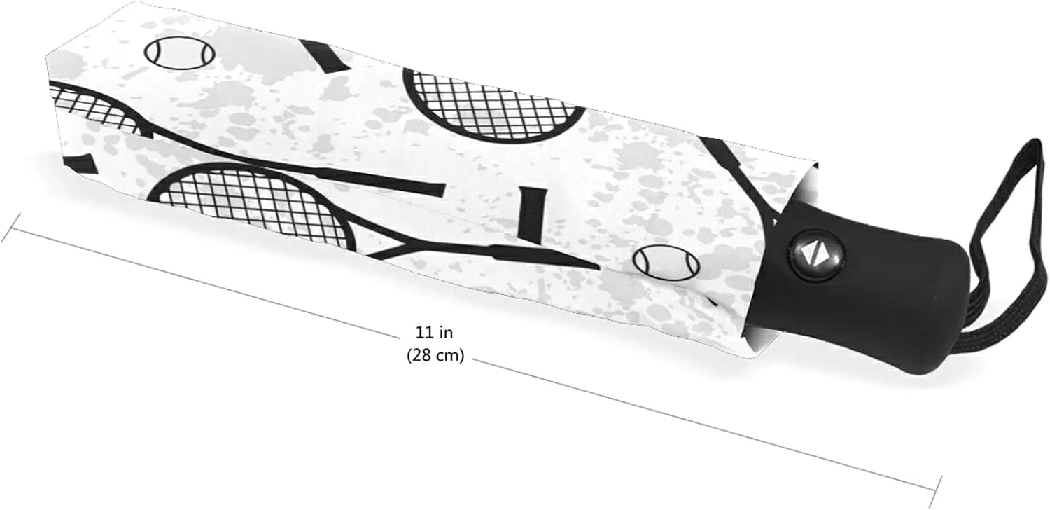 Poeticcity Auto Open/Close Folding Umbrella, Strong Inner Print Travel Rain Umbrella, Portable Automatic Compact Anti-UV Sun Parasol