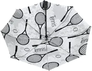 Poeticcity Auto Open/Close Folding Umbrella, Strong Inner Print Travel Rain Umbrella, Portable Automatic Compact Anti-UV Sun Parasol