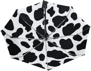 Poeticcity Auto Open/Close Folding Umbrella, Strong Inner Print Travel Rain Umbrella, Portable Automatic Compact Anti-UV Sun Parasol