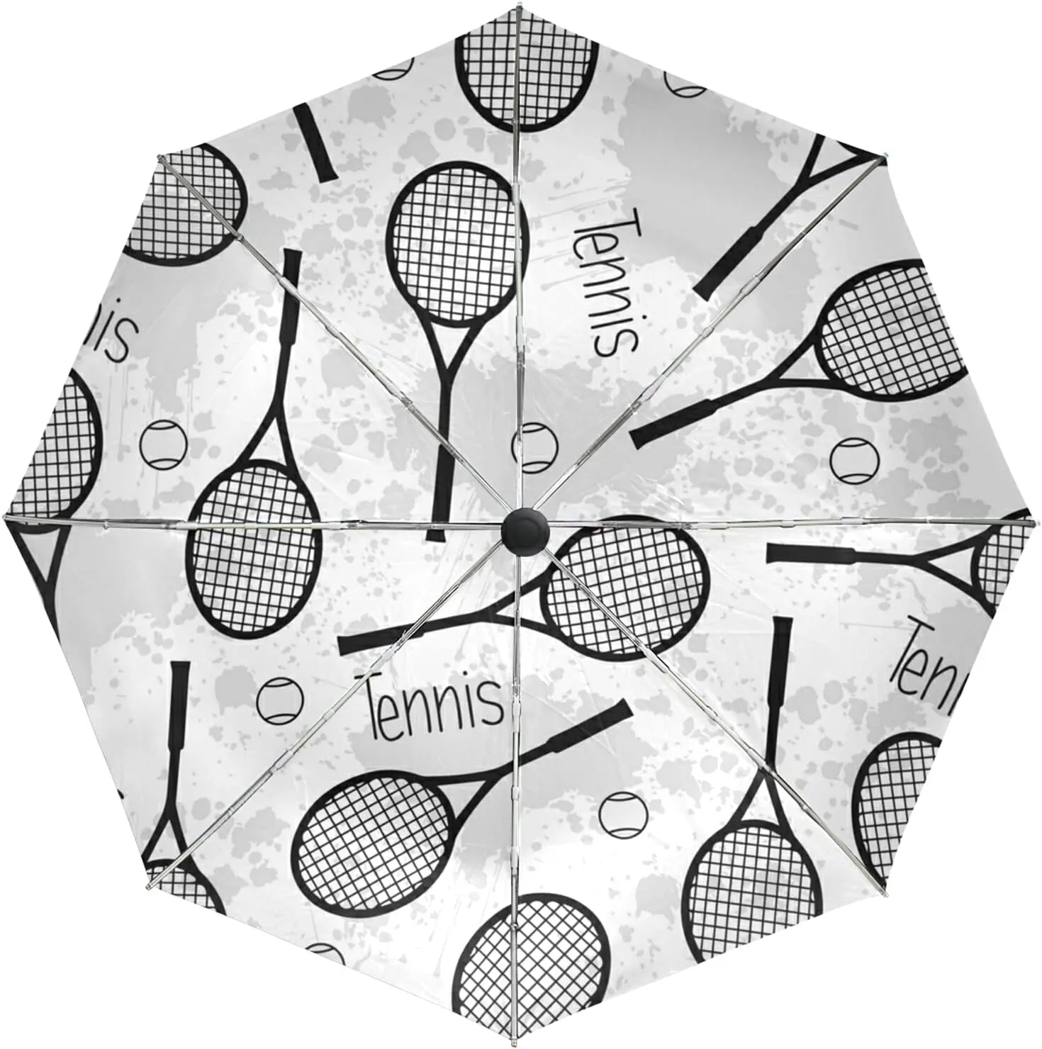 Poeticcity Auto Open/Close Folding Umbrella, Strong Inner Print Travel Rain Umbrella, Portable Automatic Compact Anti-UV Sun Parasol