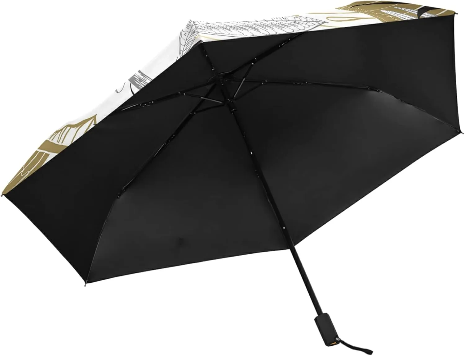Poeticcity Folding Umbrella, Anti-UV 3 Folds Lightweight Parasol, Compact Windproof Strong Umbrellas for Car Travel Sun & Rain