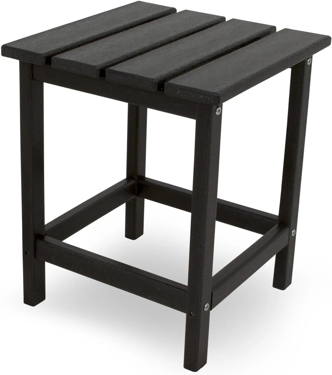 POLYWOOD GNS60BL Vineyard 60" Outdoor Swing, Black & ECT18BL Long Island 18" Side Table, Black