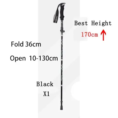 Portable 5-Section Foldable Trekking Pole: Telescopic Walking and Hiking Stick for Outdoor Adventures
