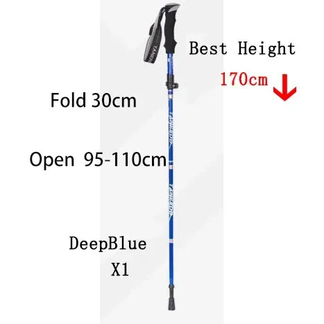 Portable 5-Section Foldable Trekking Pole: Telescopic Walking and Hiking Stick for Outdoor Adventures