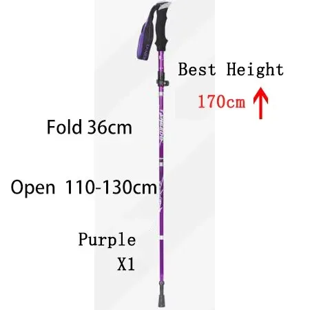 Portable 5-Section Foldable Trekking Pole: Telescopic Walking and Hiking Stick for Outdoor Adventures