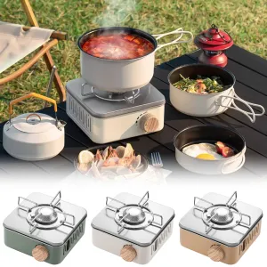 Portable BBQ Outdoor Stove Butane Gas Used With Fire Storage Price drop Cooking Bag Camping Gear Seamless integration Stove Adjustable With Canister