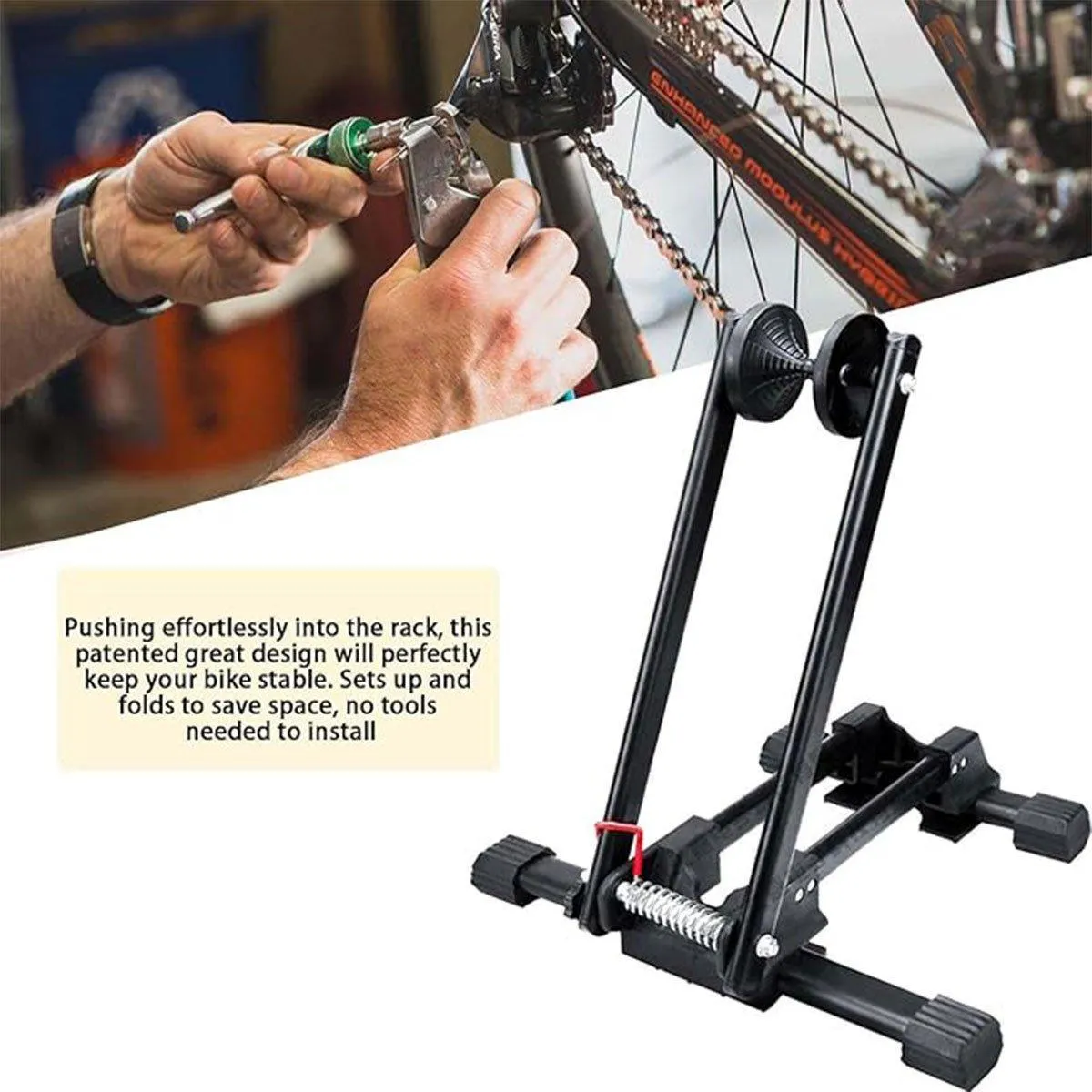 Portable Bike Single Double Pole Bicycle Parking Rack for Road Mountain Bikes