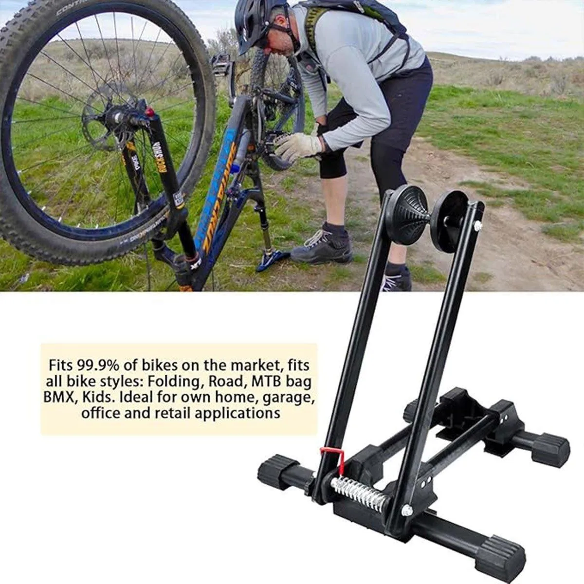 Portable Bike Single Double Pole Bicycle Parking Rack for Road Mountain Bikes