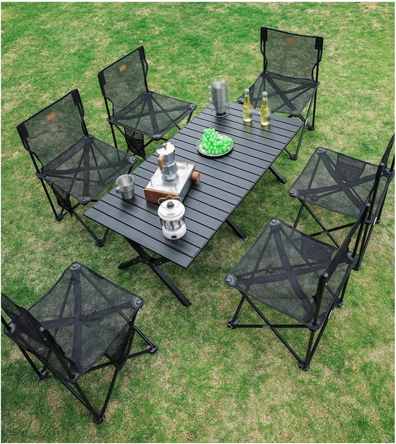 Portable Camping Chair - Outdoor Folding Chaise, Breathable Mesh Fabric, Side Storage Bag, Load Bearing Capacity of 150kg, Suitable for Various Outdoor Activities, 42CM*42CM*72CM, White