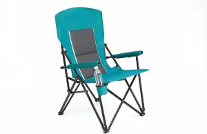 Portable Camping Chair,High Back Heavy-Duty Lawn Chair Support Up to 250 lbs, Folding Chairs with Cup-Holder for Outdoor,Fishing,Sports Events, RV Travel (Blue)