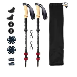 Portable Foldable 5-Section Trekking Pole Set for Hiking