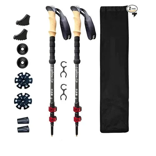Portable Foldable 5-Section Trekking Pole Set for Hiking
