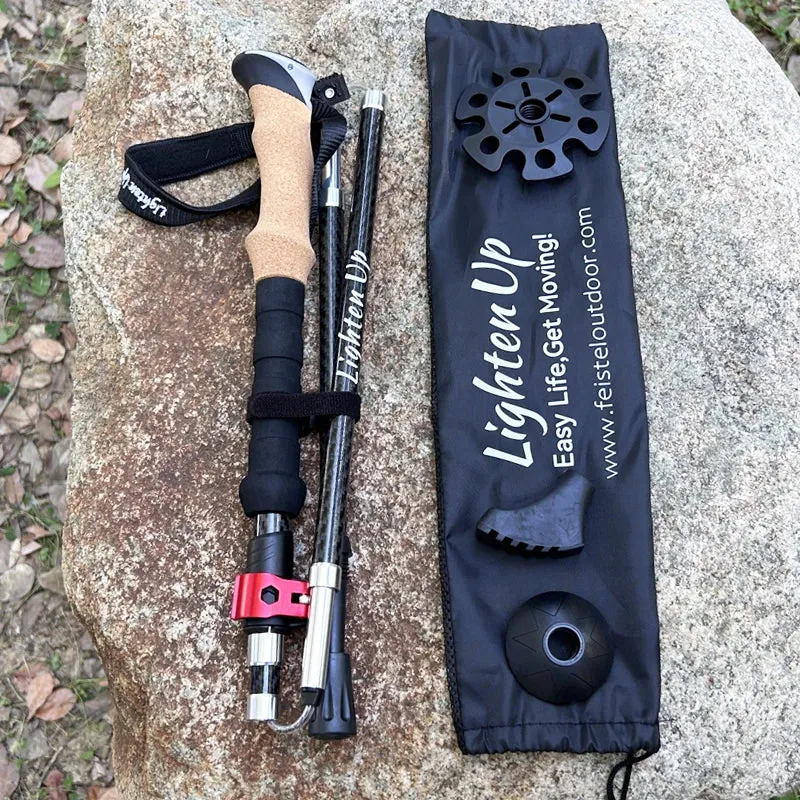 Portable Foldable 5-Section Trekking Pole Set for Hiking