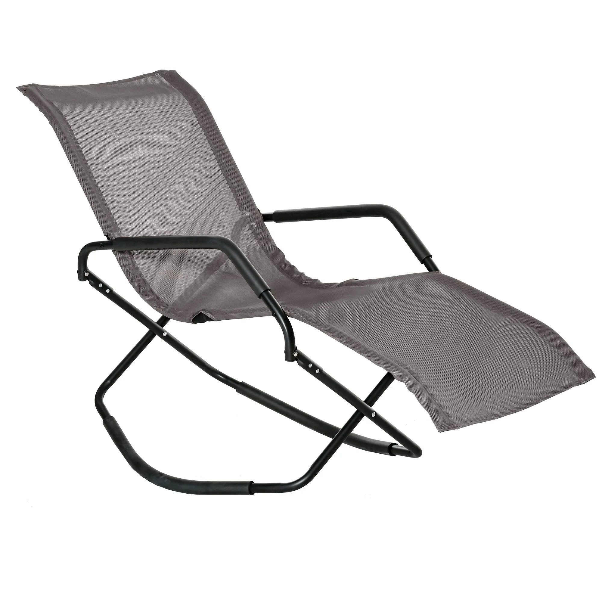 Portable Folding Rocking Sun Lounger - Outdoor Chaise Lounge Chair for Sunbathing and Relaxing