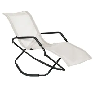 Portable Folding Rocking Sun Lounger - Outdoor Chaise Lounge Chair for Sunbathing and Relaxing