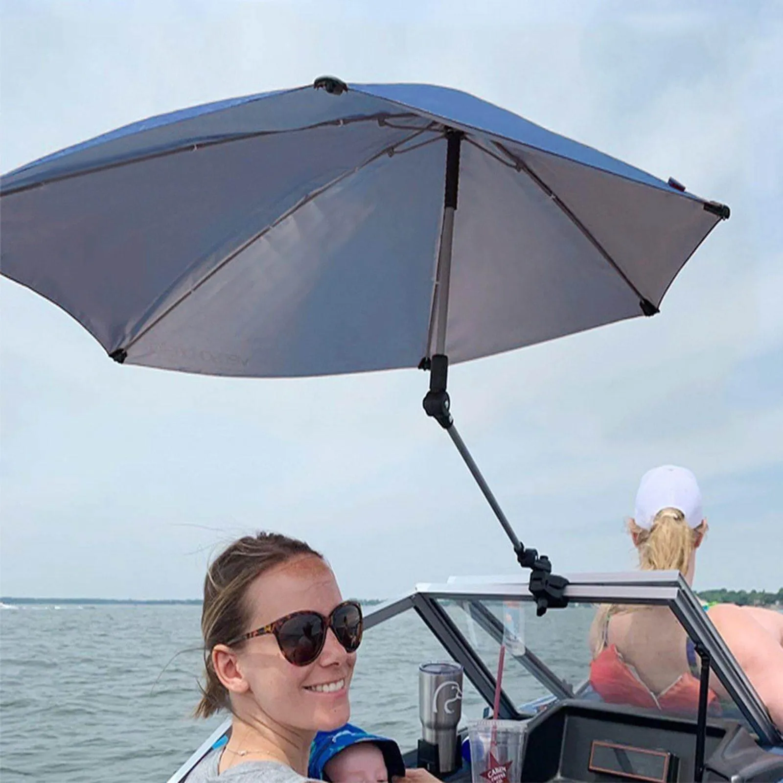 Portable Folding Umbrella with Clamp - Compact Outdoor Canopy