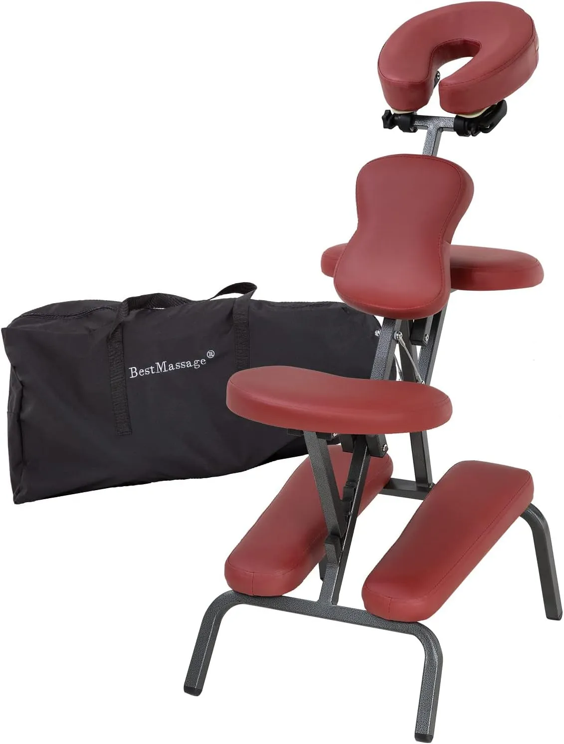 Portable Massage Chair for Tattoo and Spa Foldable Massage Therapy Chair with Adjustable Face Cradle High-Density Cushion Lightweight Design with Carrying Bag Ideal for Salon Use (Black)