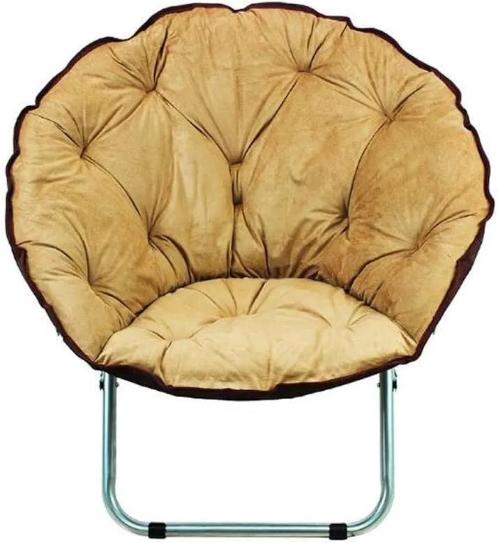 Portable Moon Chair Camping Chair Folding Hiking Chair Recliner Home Furniture Fishing Chair(Color:Khaki)