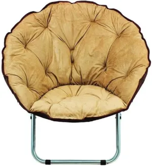 Portable Moon Chair Camping Chair Folding Hiking Chair Recliner Home Furniture Fishing Chair(Color:Khaki)