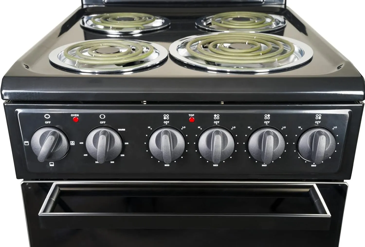 Premium Levella PRE2027GB 20 in Freestanding Electric Range with 4 Coil Burners and 2.2 Cu. Ft. Single Oven Capacity with Lower Storage Drawer in Black