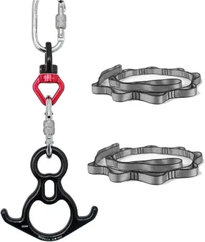 PRIOR FITNESS Aerial Silk Hardware (Deluxe Professional Set), Aerial Silk Accessories, Aerial Silk Hardware Kit Includes 1x 8 Descender, 1x Swivel, 2× Titanium-Steel Carabiners, and 2× Daisy Chain