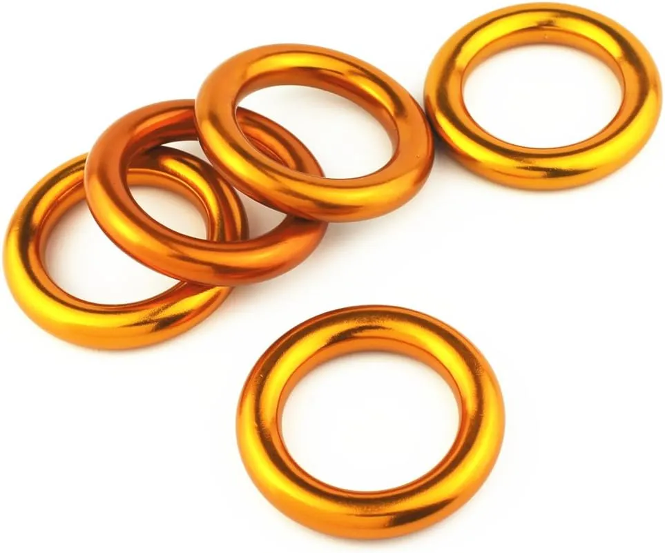 PROND Aluminum Rappel Ring, Climb Perfect Tension Aluminum Alloy O-Ring, 23KN Rappel Rings for Rock Climbing Arborist and Hammock