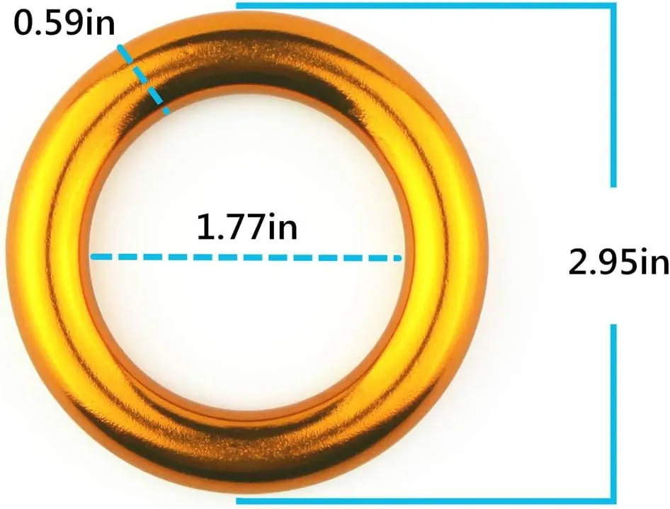 PROND Aluminum Rappel Ring, Climb Perfect Tension Aluminum Alloy O-Ring, 23KN Rappel Rings for Rock Climbing Arborist and Hammock