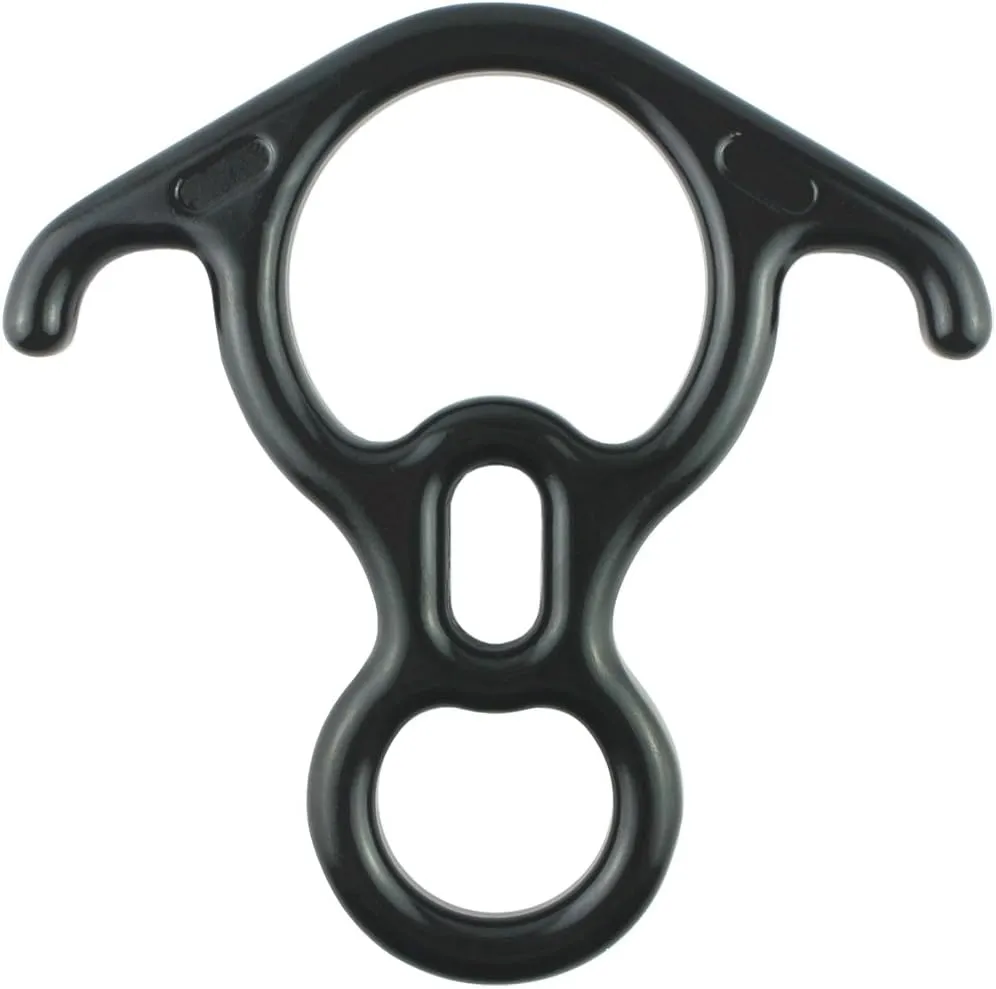 PROND Terminal 8 Descender, Rescue Figure 8 Descender with Lock Off Ears, 50KN Aluminum Alloy Bent-Ear Descender for Climbing Rescuing Or Escaping Descender, Climbing Belay & Rappel Equipment