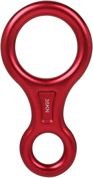 Rappelling Device 2 Climbing Rings 8 Word Rope Descender Heavy Duty Belaying Gear