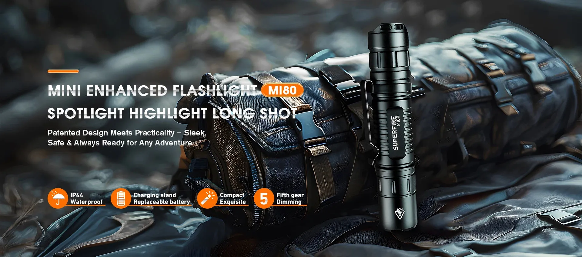Rechargeable Mini LED Headlamp with USB-C, High Power Light, Sensor Feature for Work, Fishing, Outdoor Activities