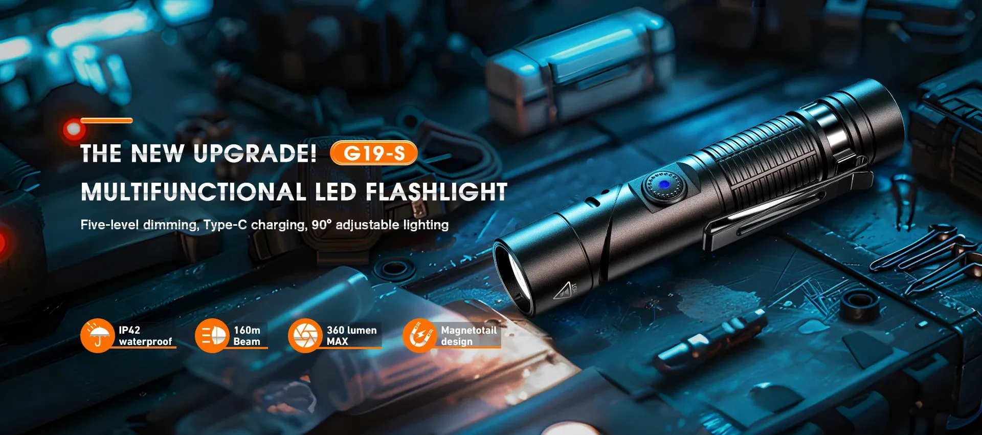 Rechargeable Mini LED Headlamp with USB-C, High Power Light, Sensor Feature for Work, Fishing, Outdoor Activities